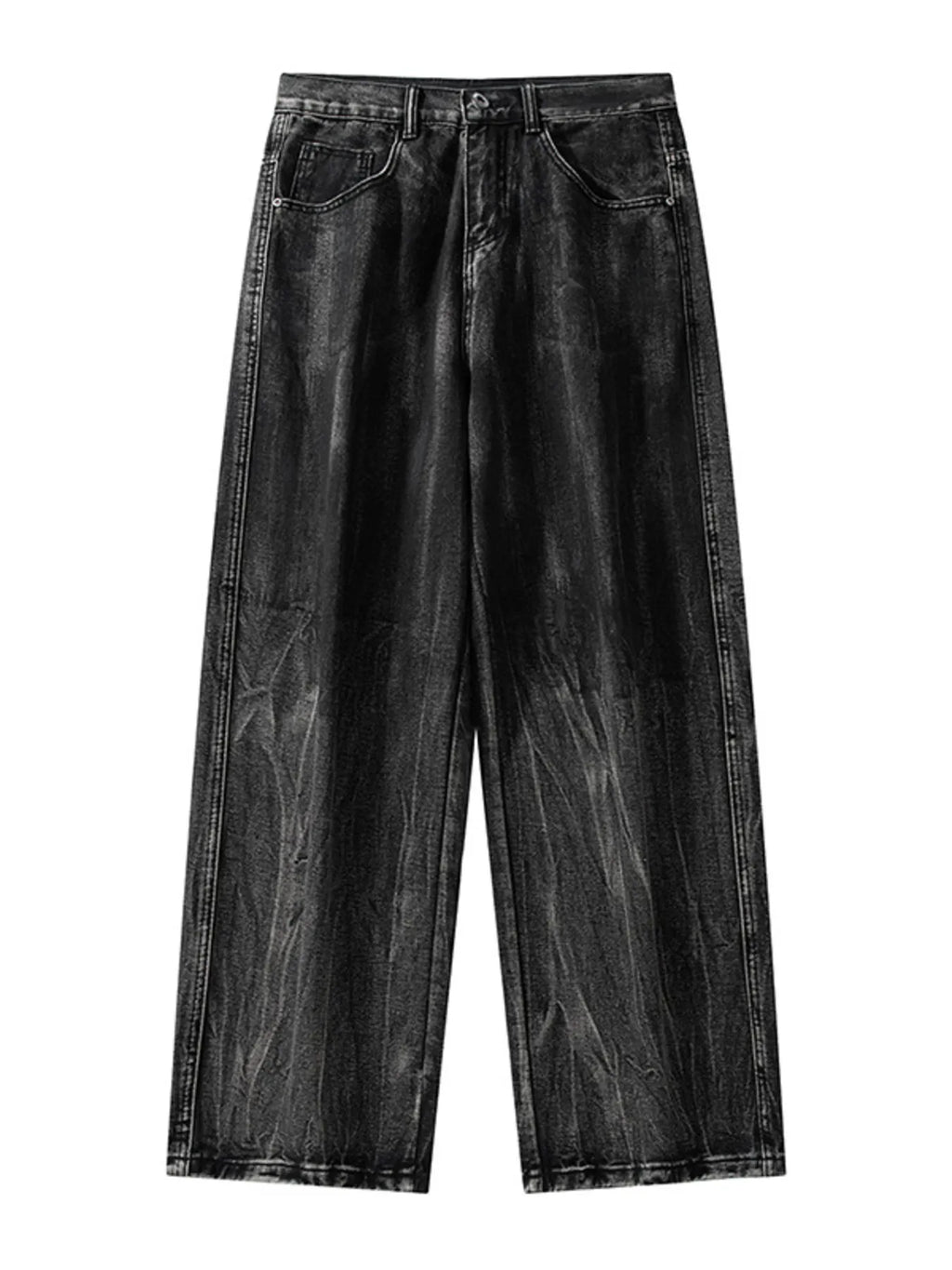 Men's Full Size Wash Wide Leg Relaxed Fit Jeans Plus Size