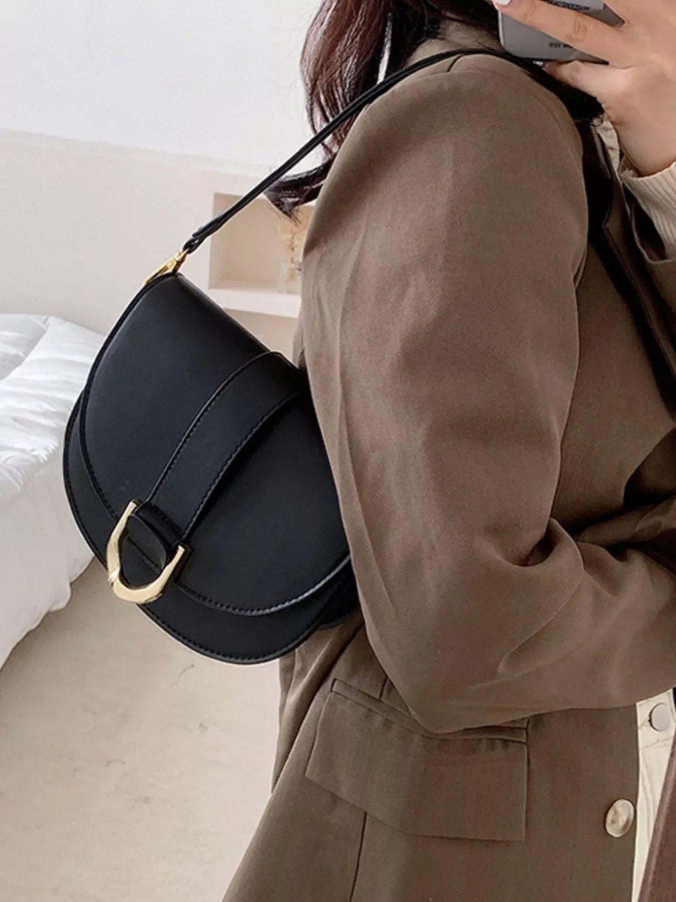 Buckle Flap Crossbody Bag