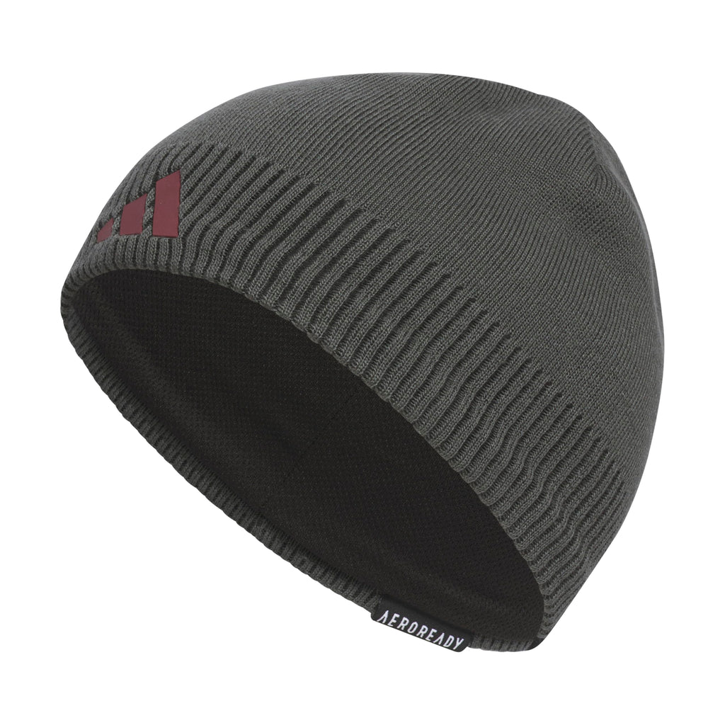 adidas Mens Creator Beanie Standard fit Acrylic Knit Skull Cap/hat for Winter Grey Six/Black/Shadow Red One Size