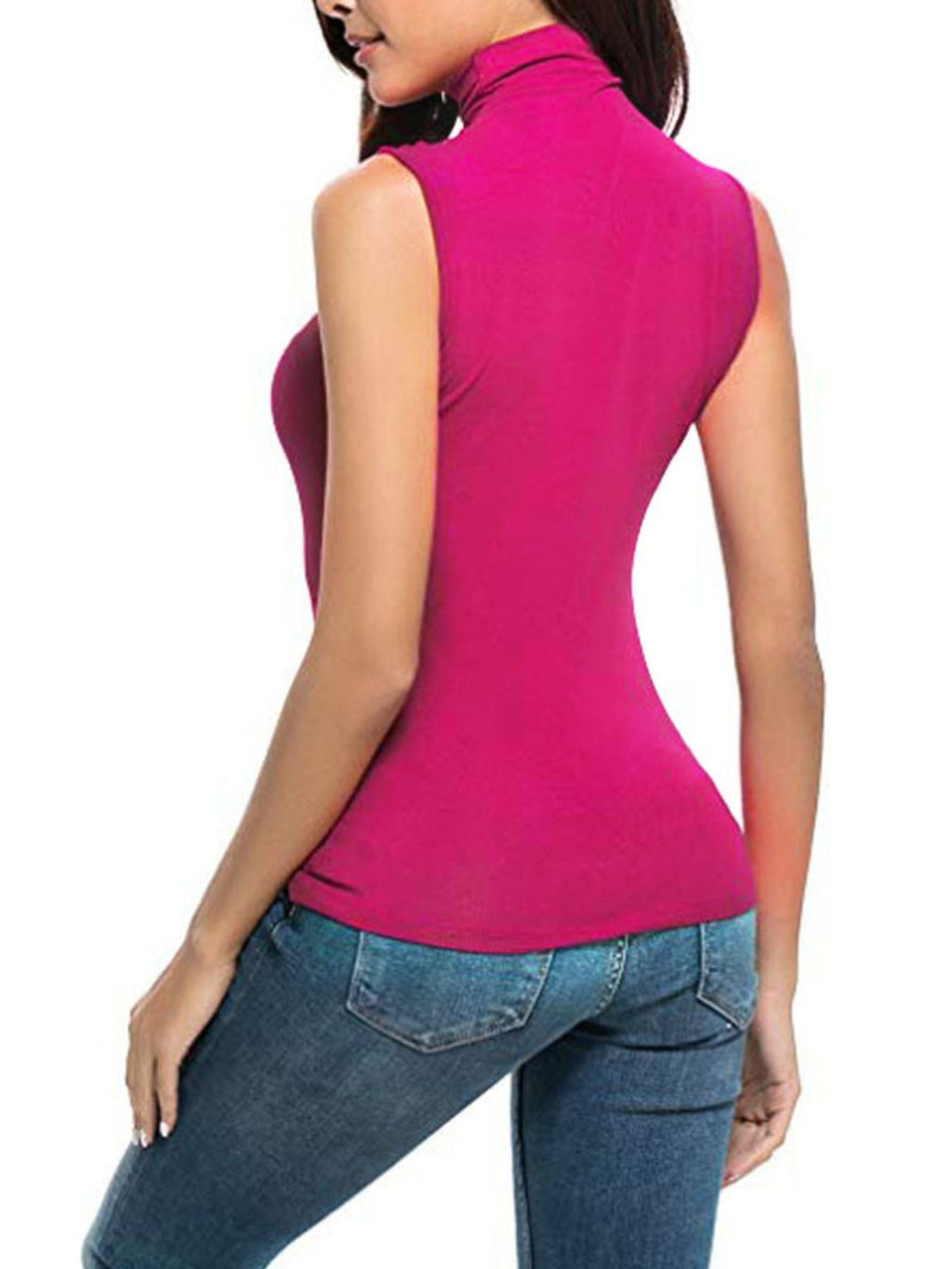 Sleeveless Turtleneck Slim Fit T-Shirt
