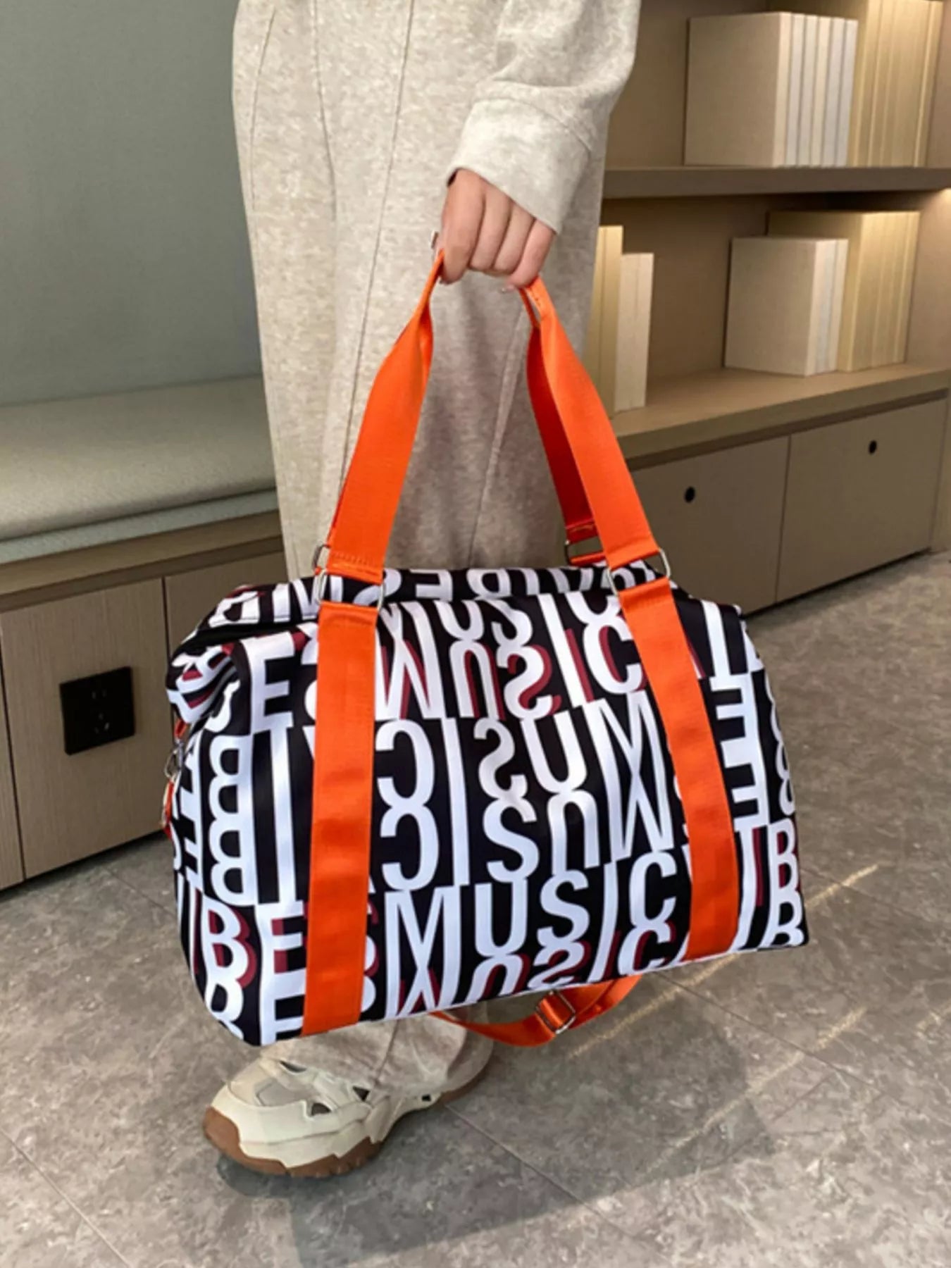 Letter Print Travel Bag