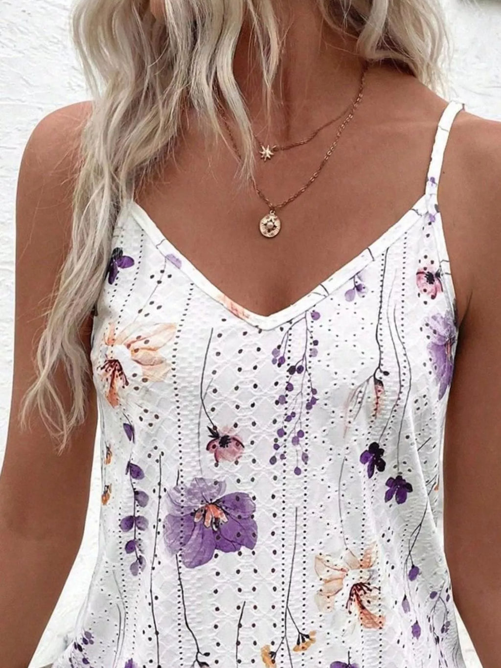 Floral Print V-Neck Casual Cami