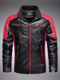 Men's Plus Size Slim Fit Zip Up Moto Jacket