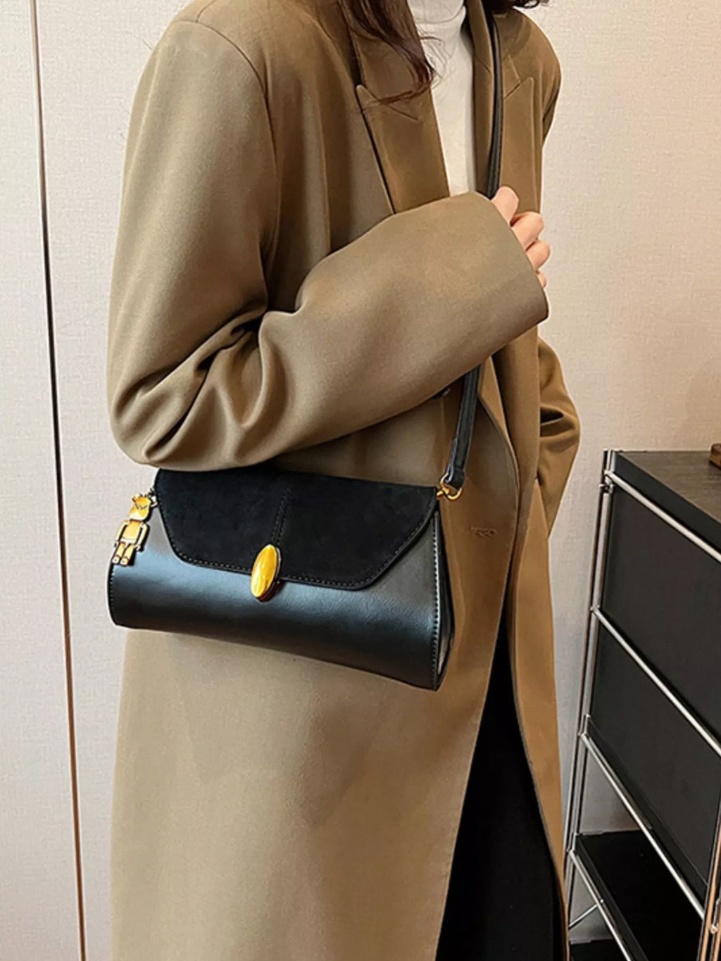 Adjustable Strap Flap Crossbody Bag
