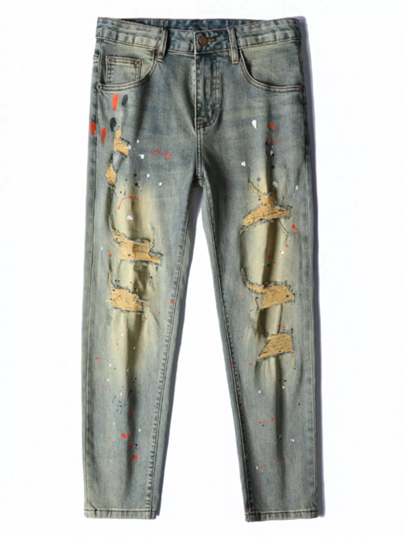 Men's Distressed Slim Fit Jeans