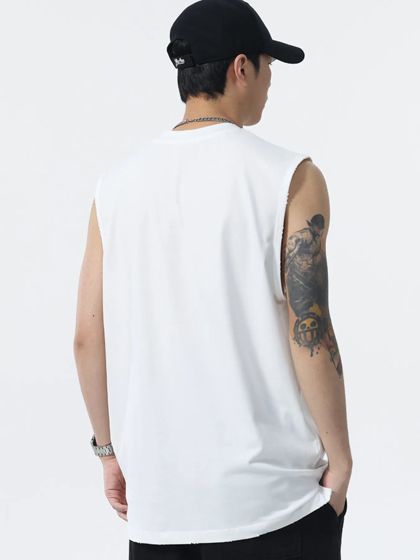Men's Plus Size Button Detail Tank