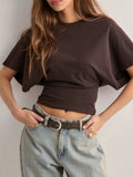 Batwing Sleeve Fitted Waist T-Shirt