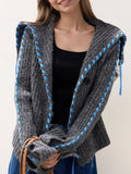 Ribbed Knit Open Front Cardigan