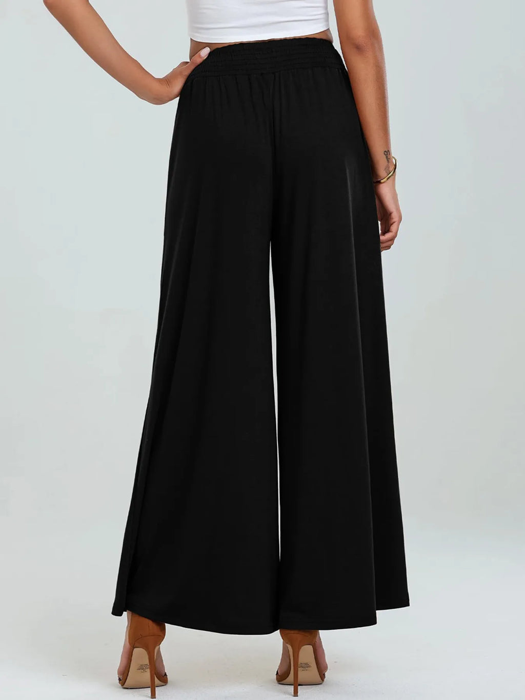 High-Waisted Wide Leg Pants with Pockets
