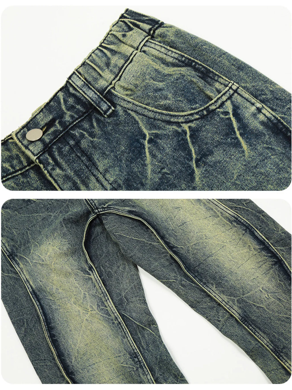 Men's Washed Wide Leg Jeans