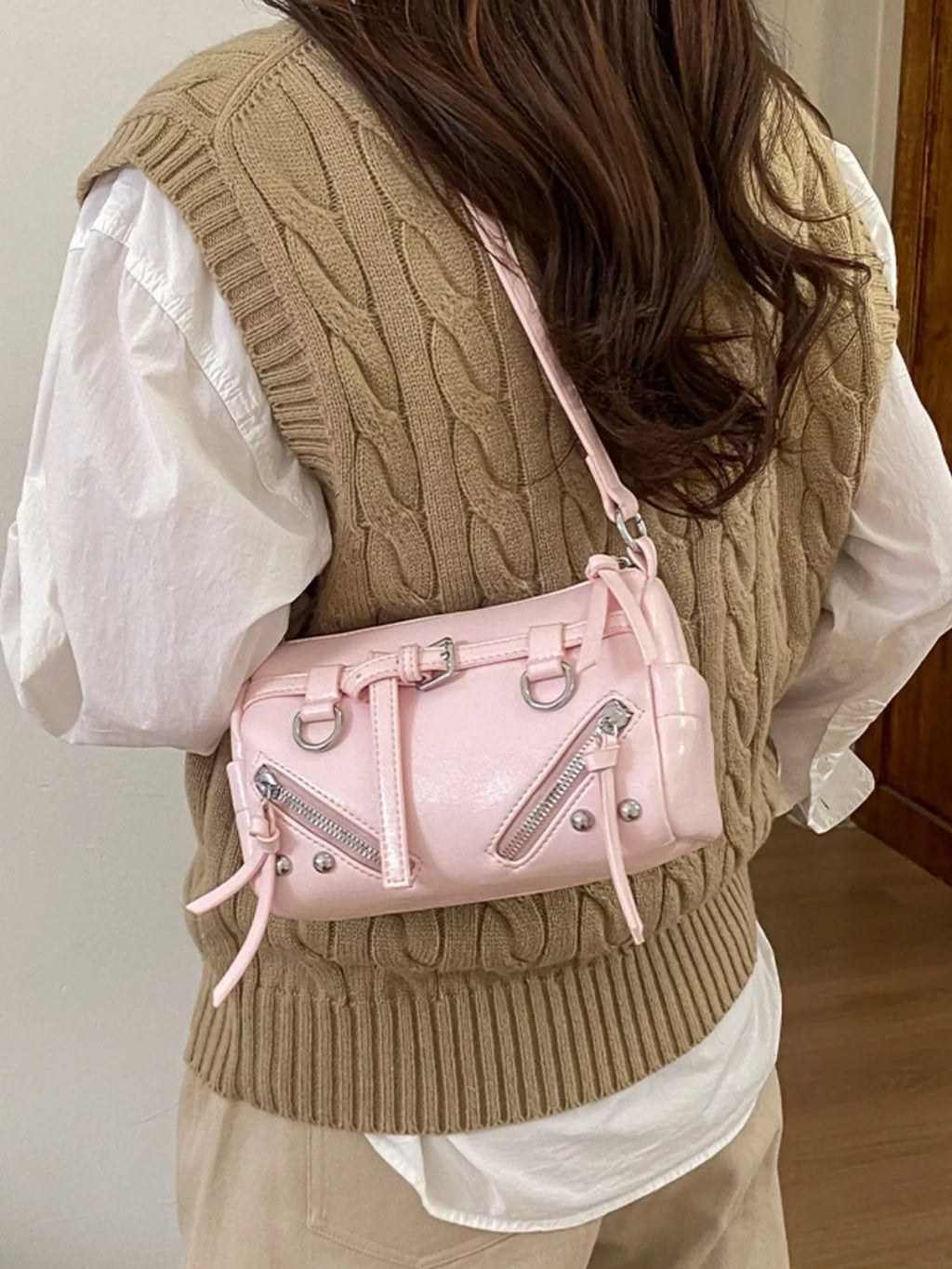 Adjustable Strap Leather Shoulder Bag