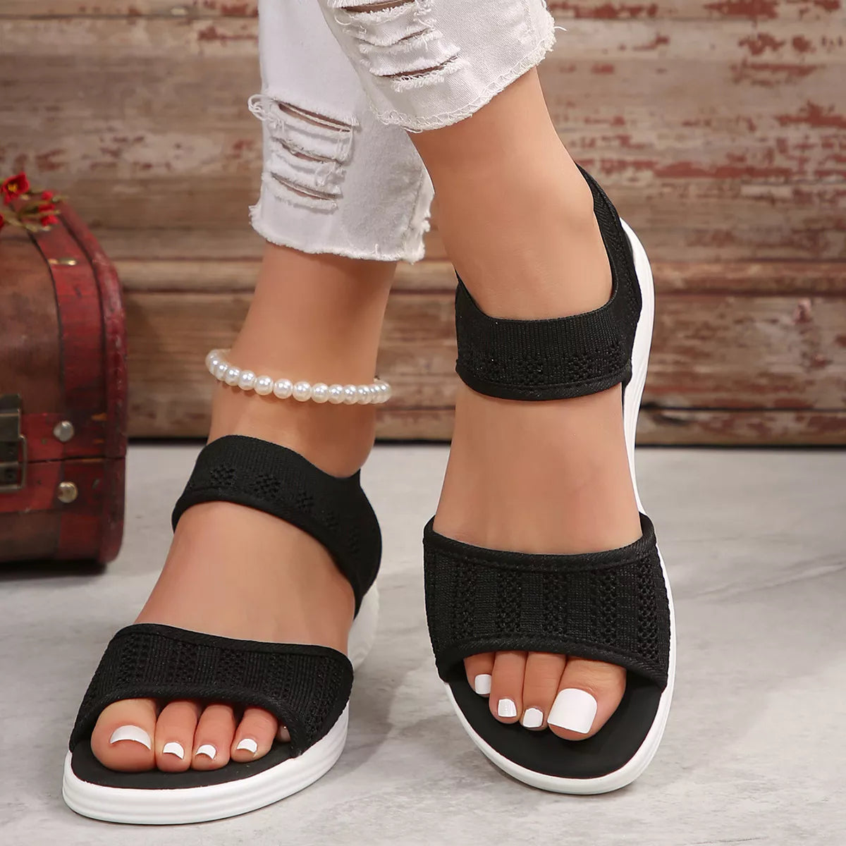Open Toe Mesh Sandals
