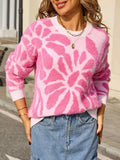 Fuzzy Knit Round Neck Sweater