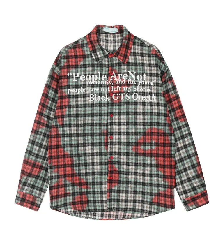 Men's Plaid Mixed Pattern Long Sleeve Shirt