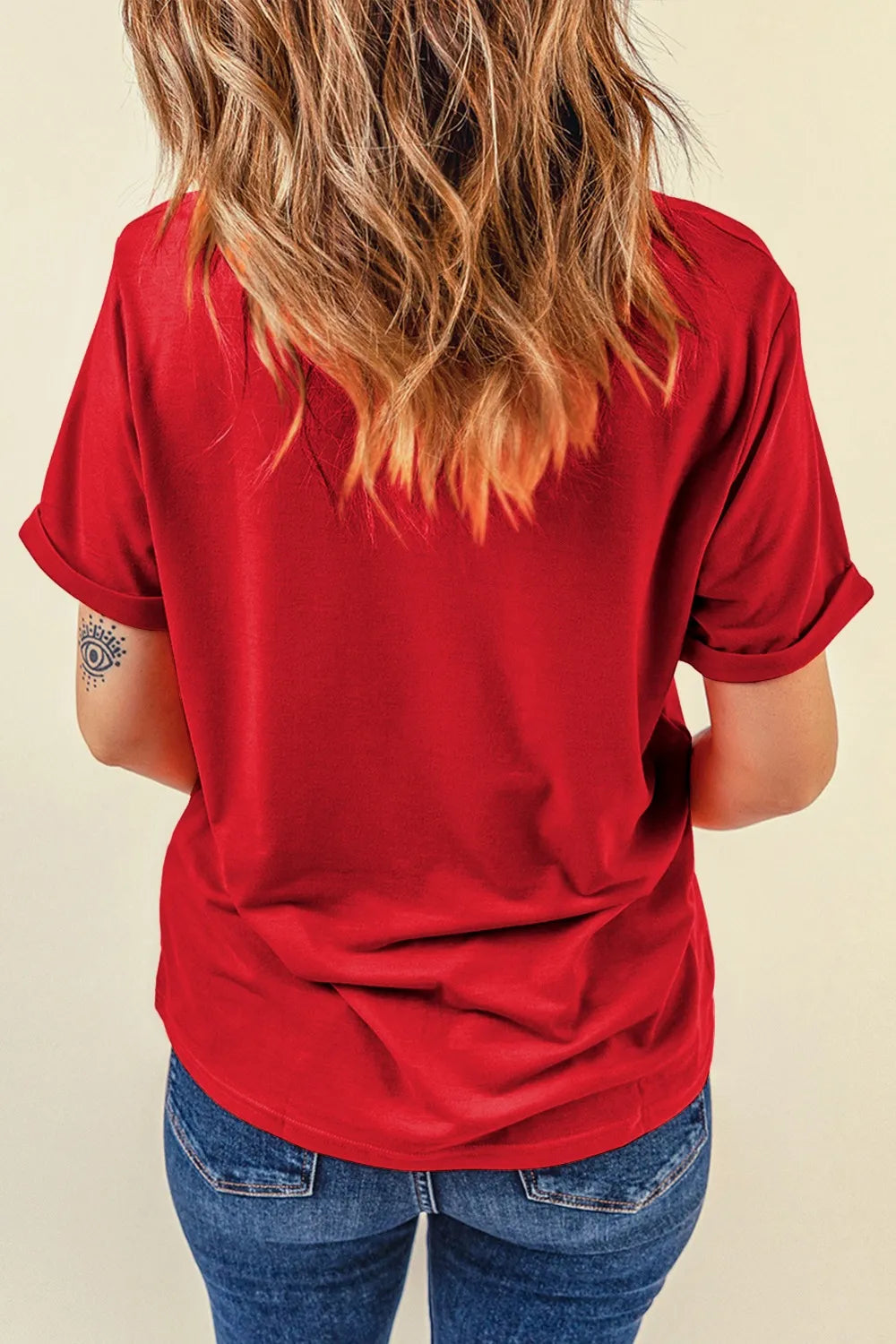 Sequin Stars and Stripes Balloon Puppy Graphic Crewneck Tee