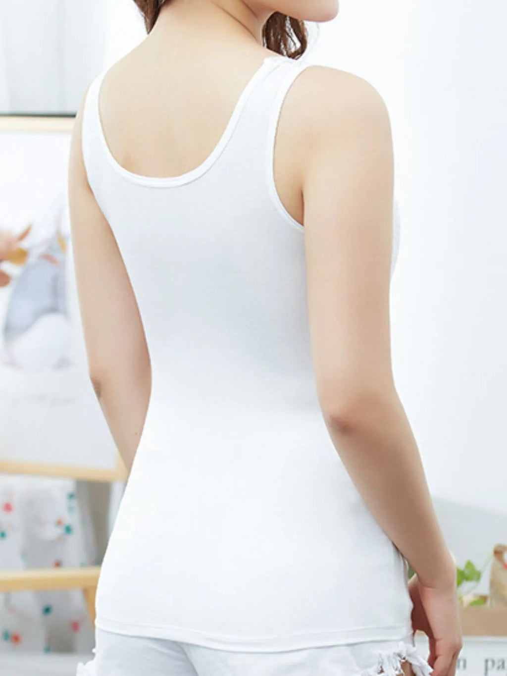 Lace Detail Square Neck Tank