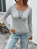 Striped Long Sleeve Casual T-Shirt