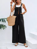 Full Size Casual Wide-Leg Overalls with Pockets Plus Size