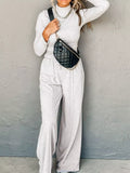 Turtleneck Long Sleeve Top and Pants Set