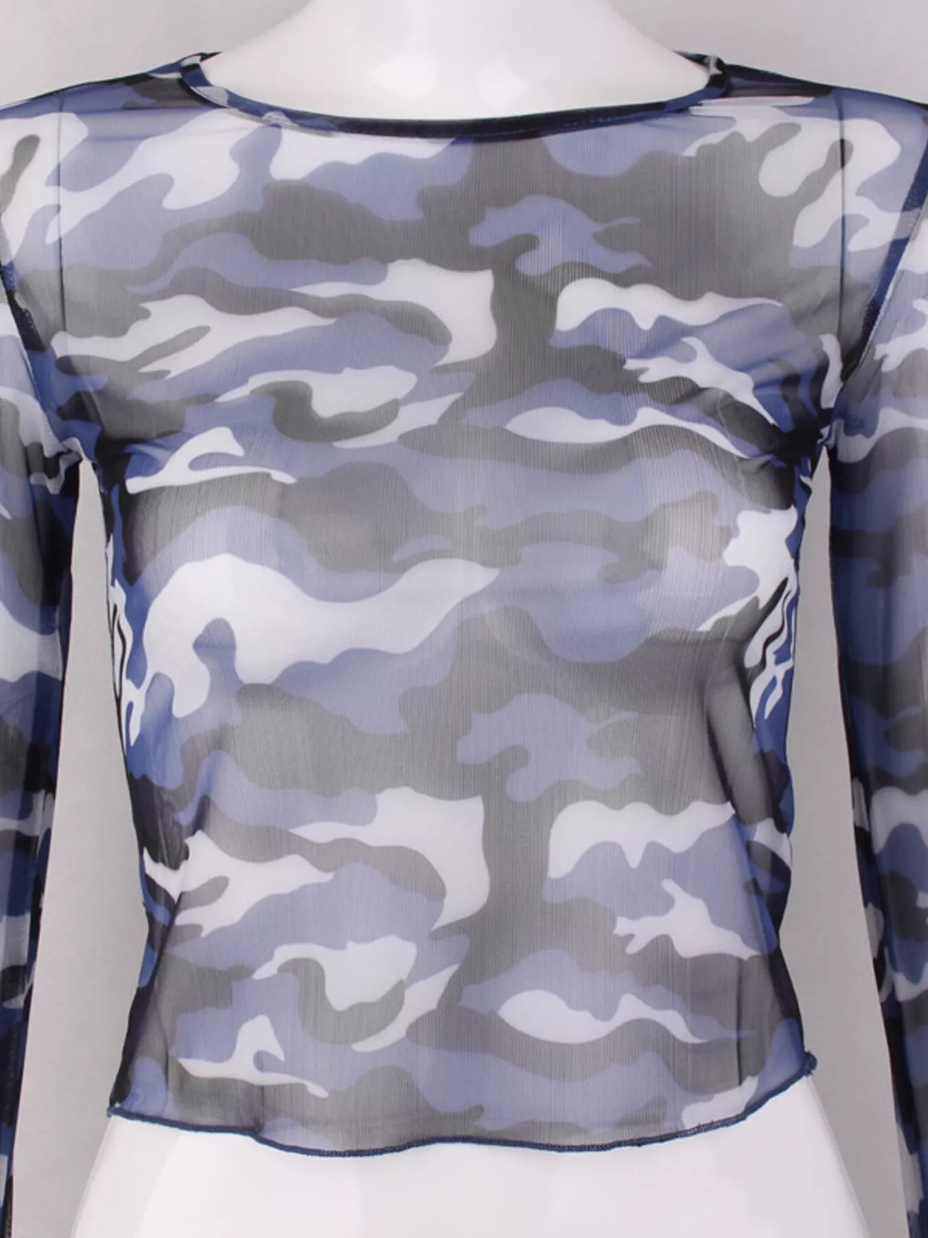 Camouflage Mesh Long Sleeve T-Shirt