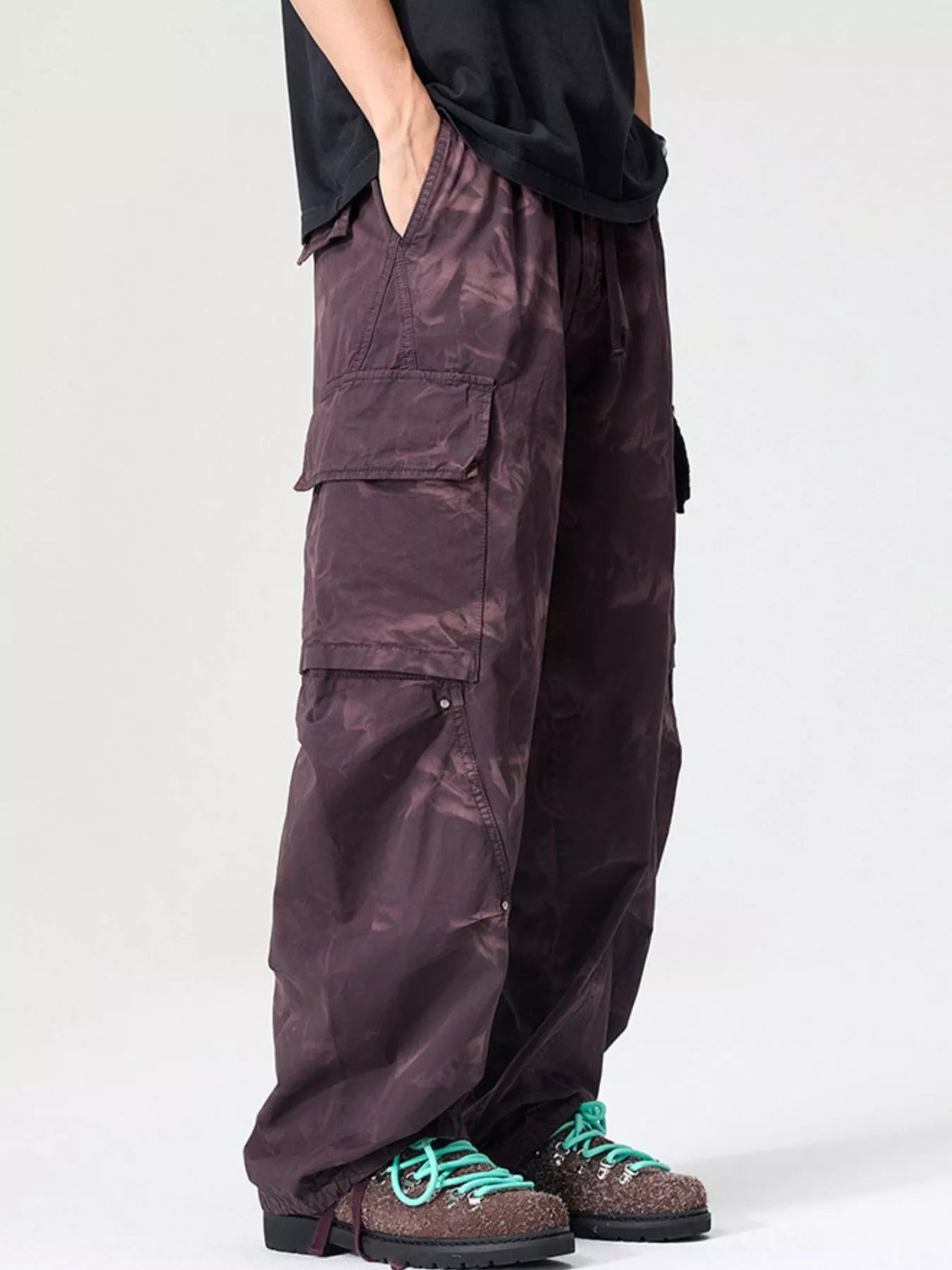 Men's Full Size Wide Leg Cargo Pants Plus Size