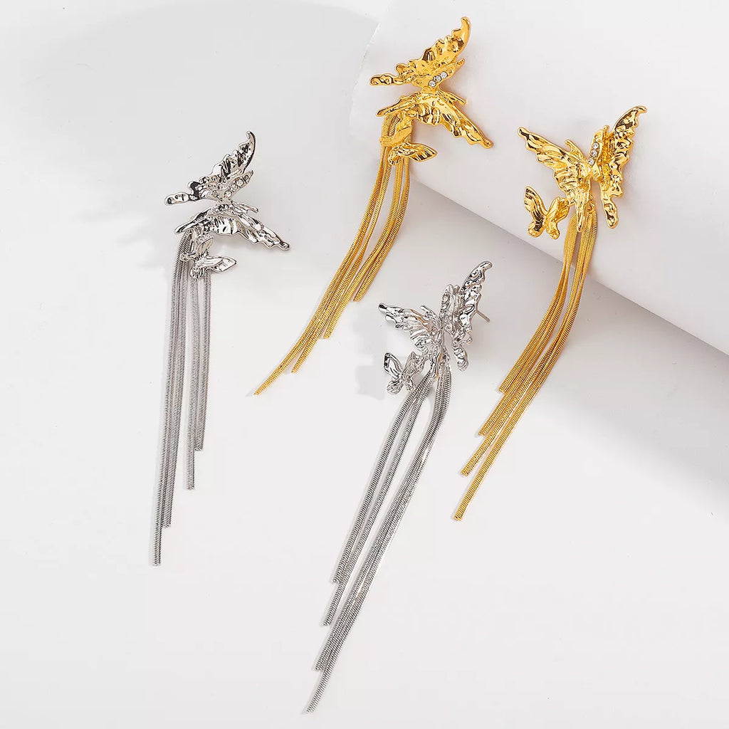 Butterfly Fringe Dangle Earrings