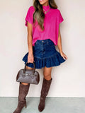 Mock Neck Short Sleeve Sweater