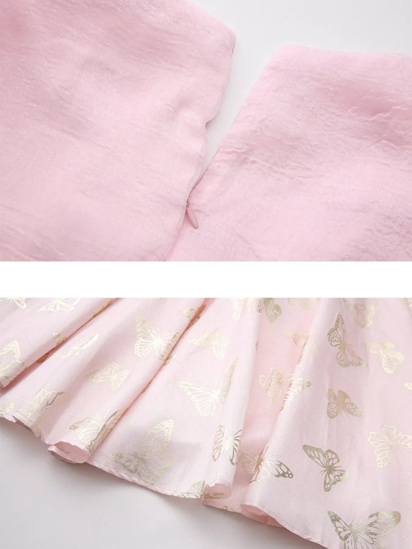 Butterfly Print Puff Sleeve Dress