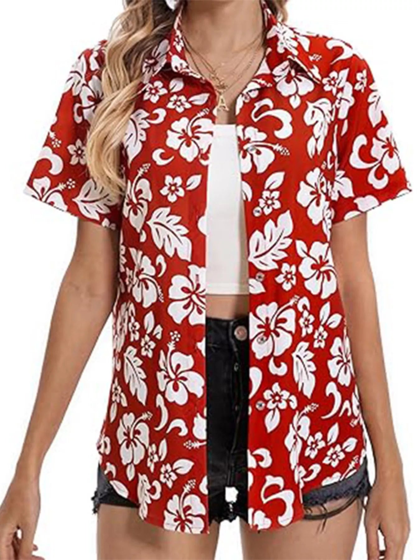 Plant Print Short Sleeve Shirt