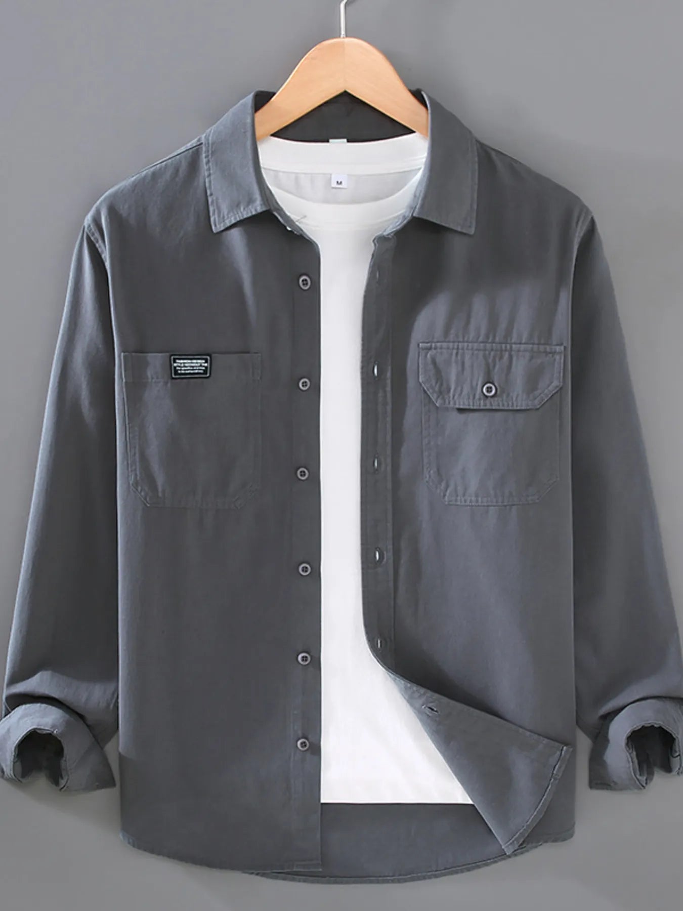 Men's Plus Size Button Up Long Sleeve Shirt