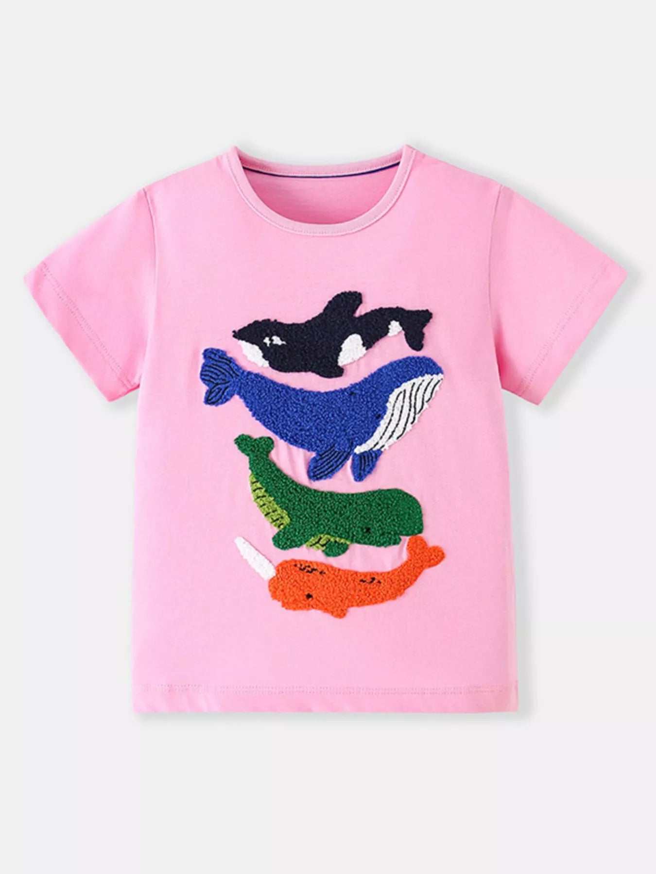 Children's Ocean Animal Embroidered T-Shirt