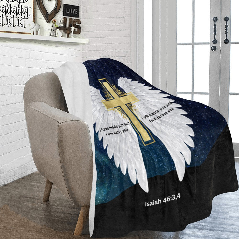 Baha Ranch I Will Rescue You Angel Wings Throw Blanket 60" x 80" Made in America