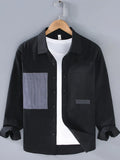 Men's Plus Size Striped Button Up Long Sleeve Shirt