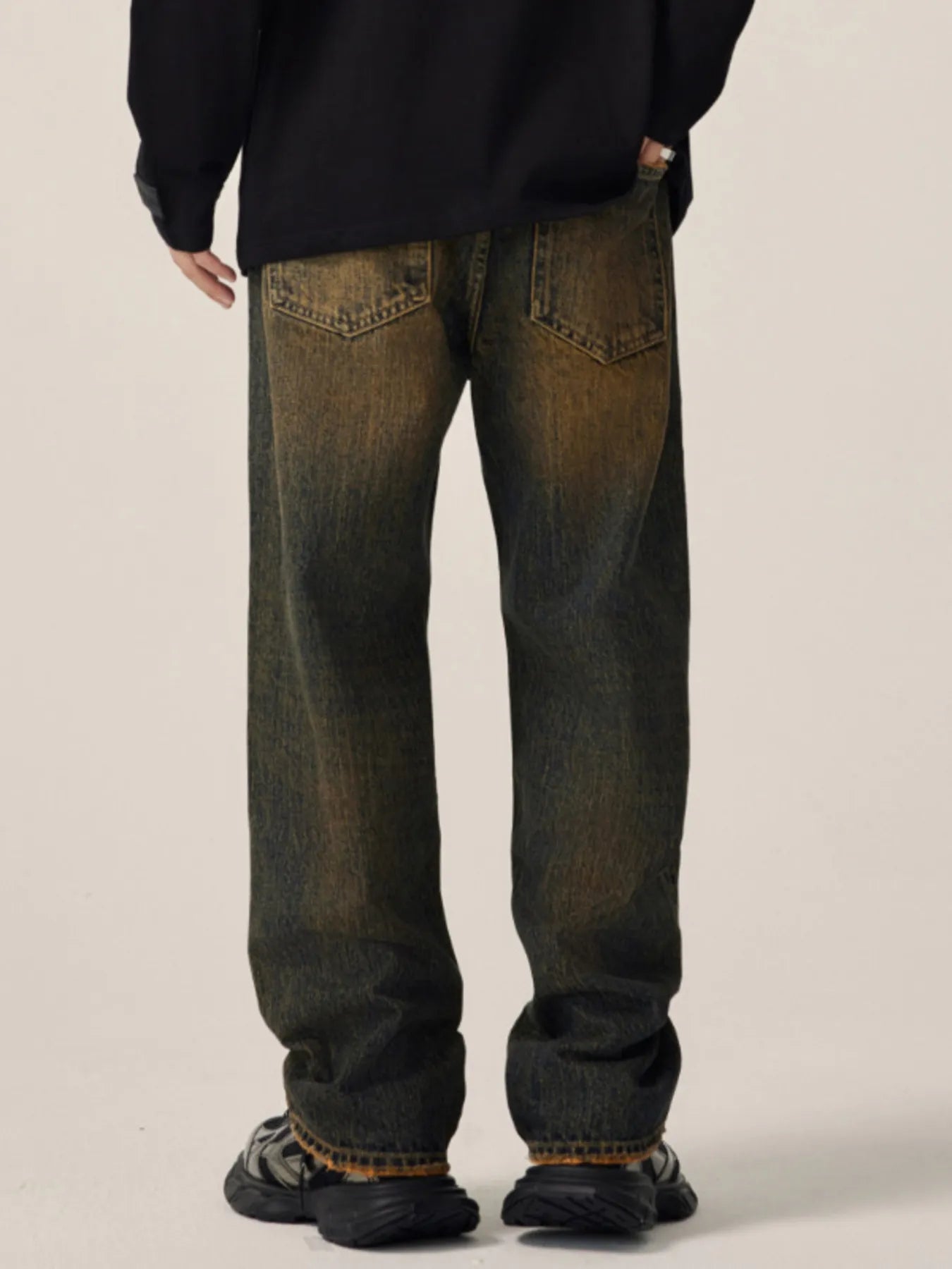 Men's Full Size Vintage Wash Loose Fit Jeans Plus Size