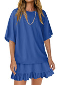 Round Neck Half Sleeve Tee and Skirt Set