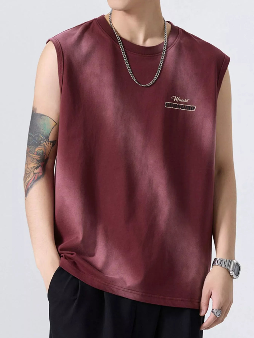 Men's Plus Size Round Neck Tank