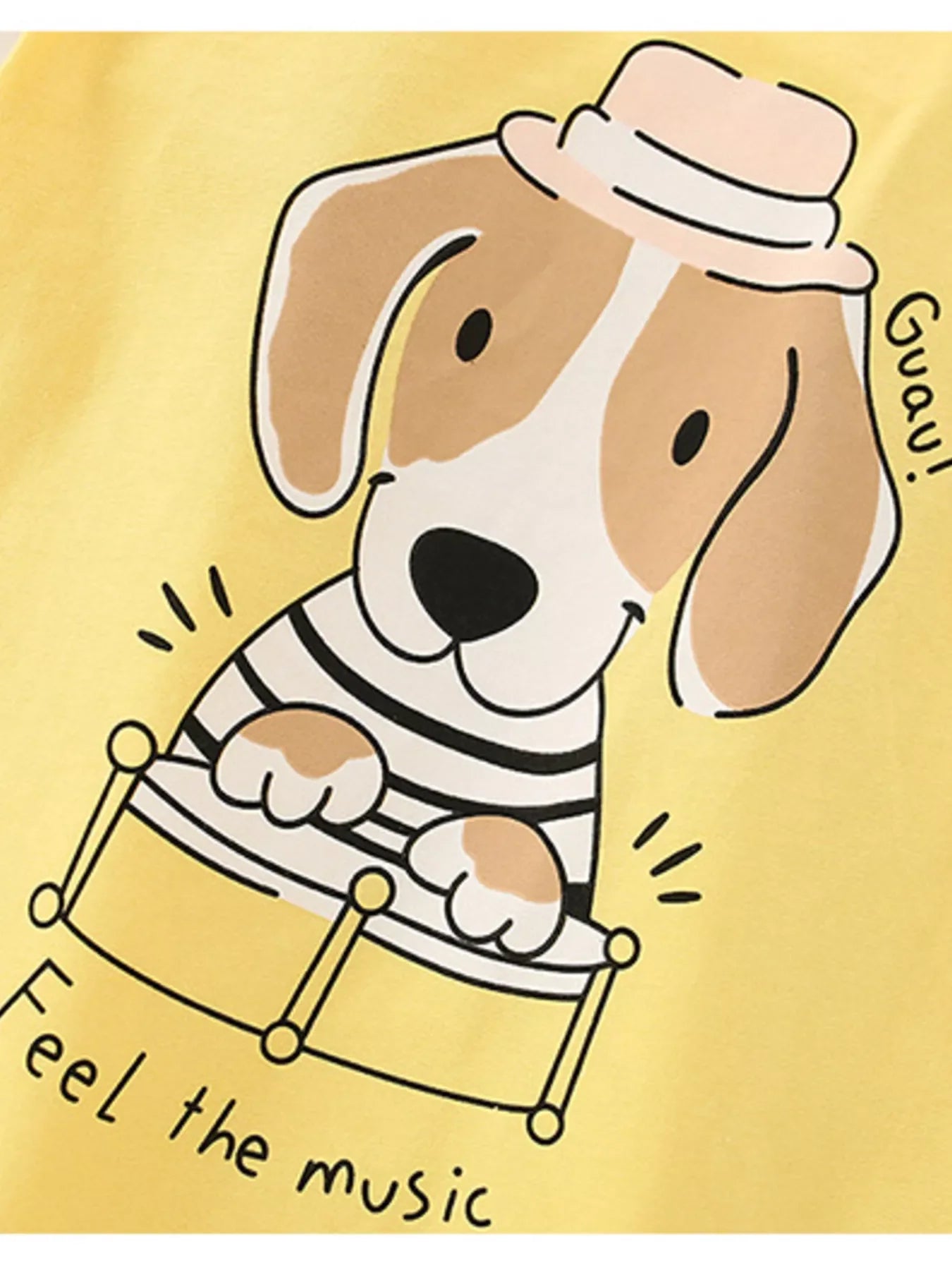 Children's Dog Graphic T-Shirt and Shorts Set