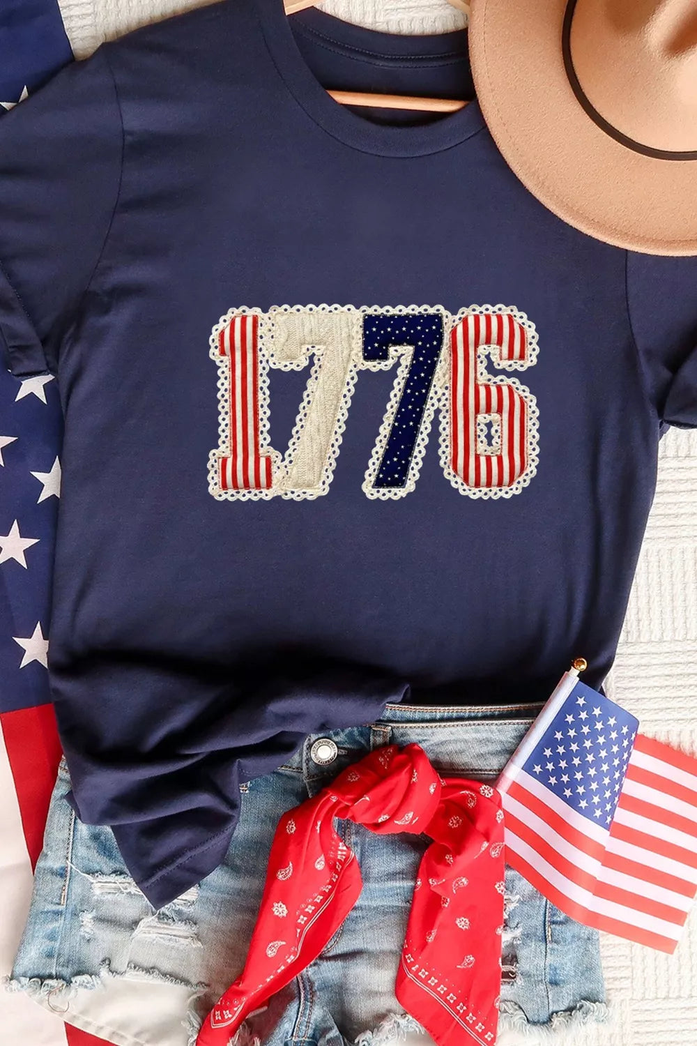 Patriotic 1776 Round Neck T-Shirt