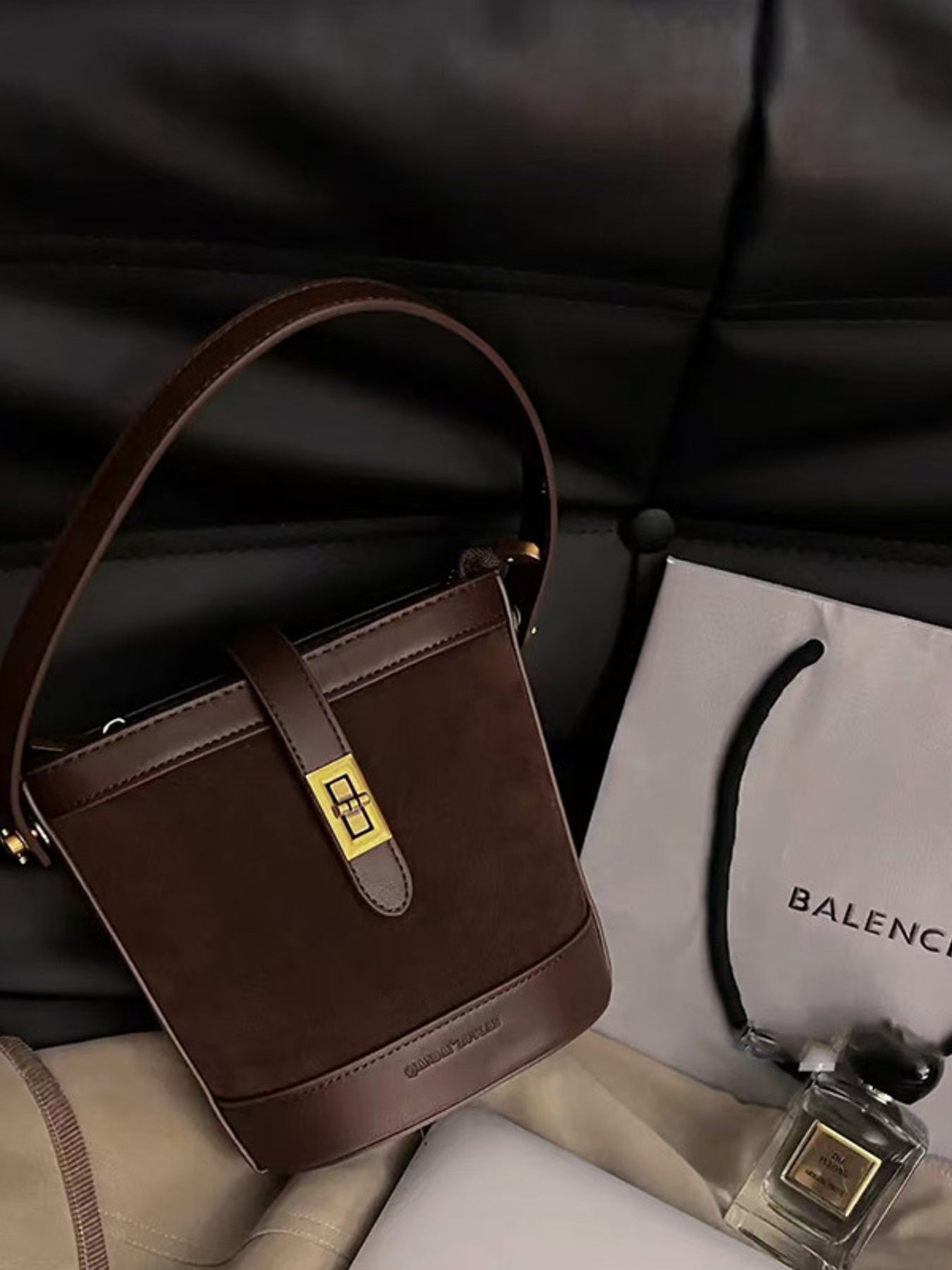 Top Handle Bucket Crossbody Bag