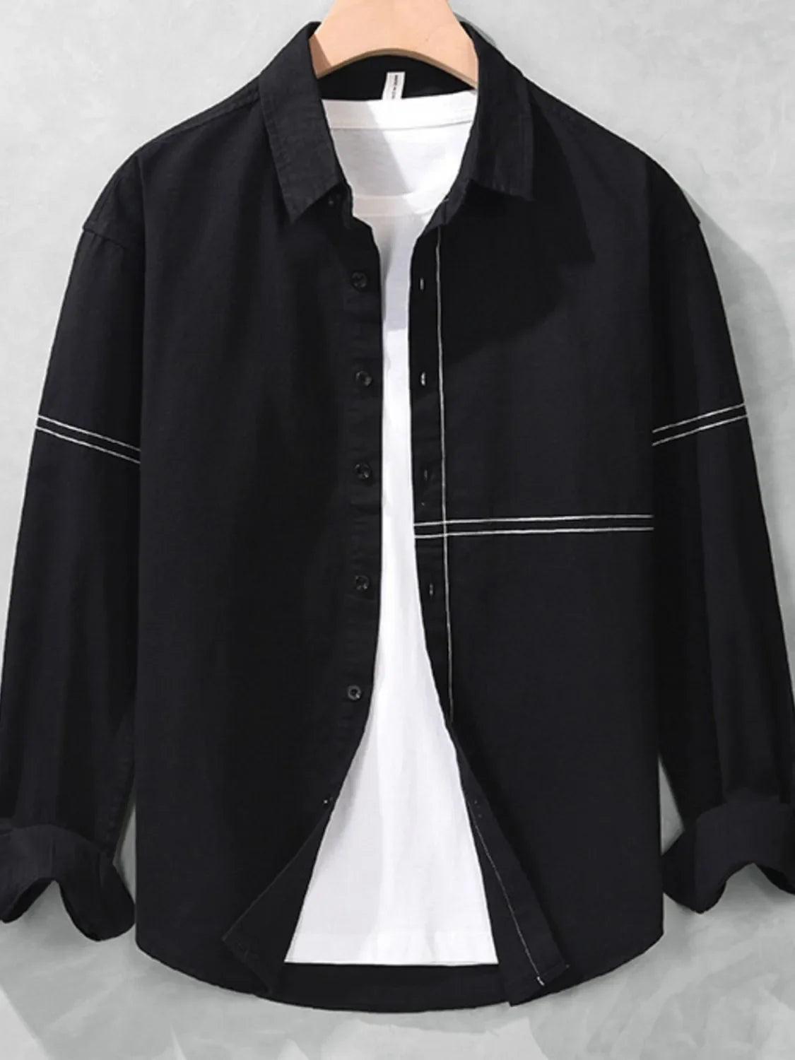 Men's Plus Size Button Up Long Sleeve Shirt