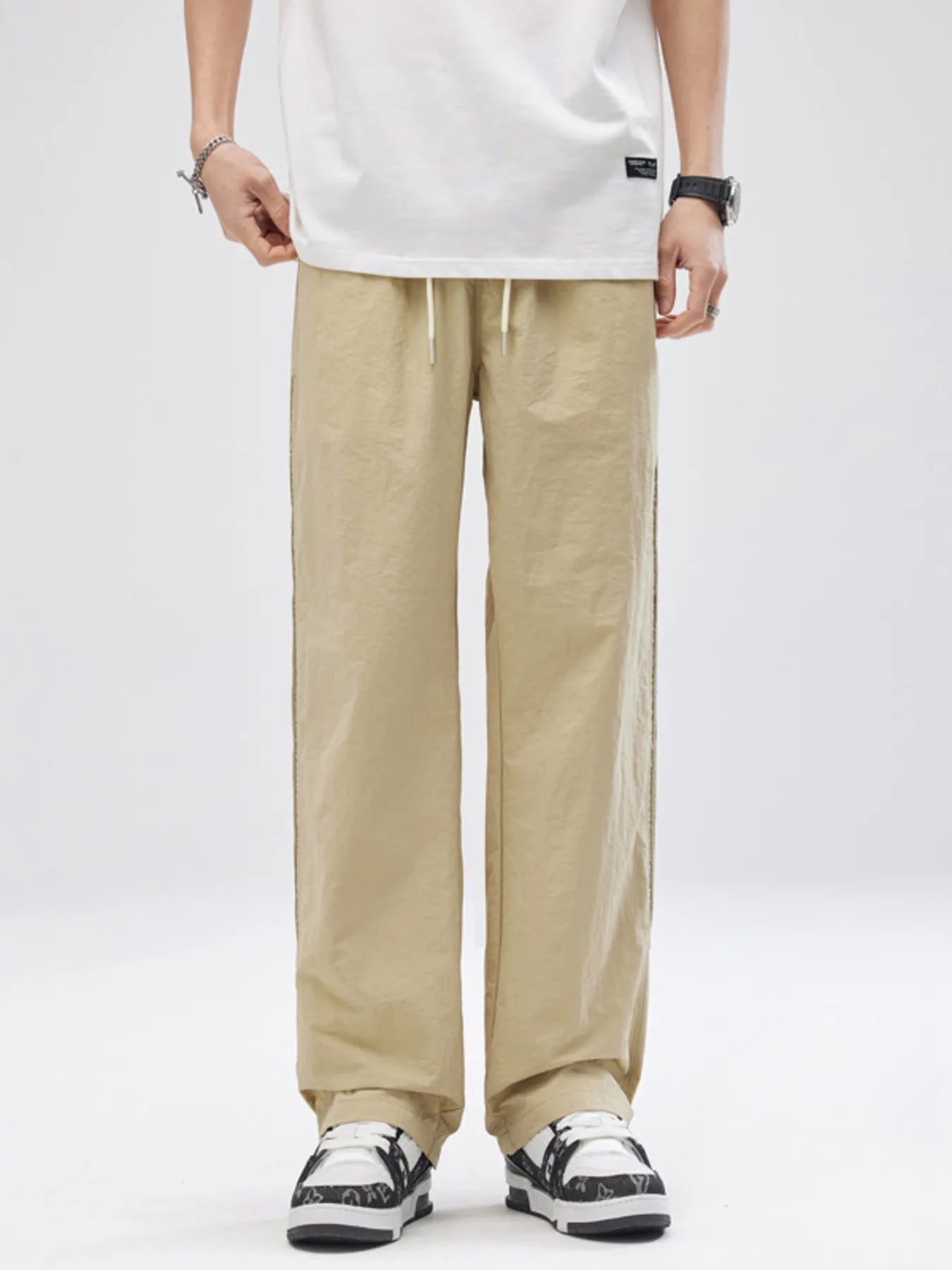 Men's Full Size Striped Wide Leg Pants Plus Size