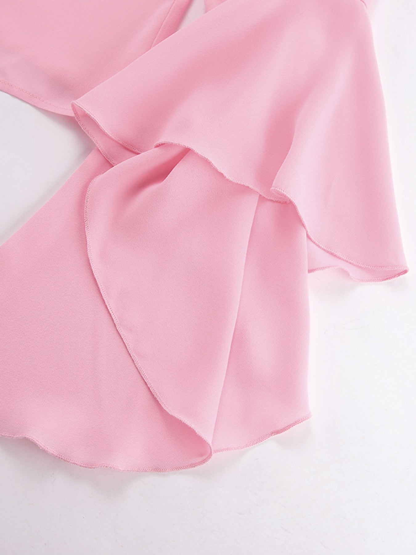 Ruffle Trim Flounce Sleeve Blouse