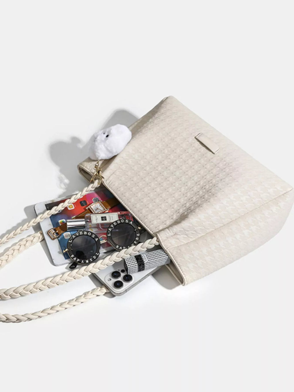Houndstooth Pattern Shoulder Bag