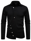 Men's Asymmetrical Button-Down Long Sleeve Shirt