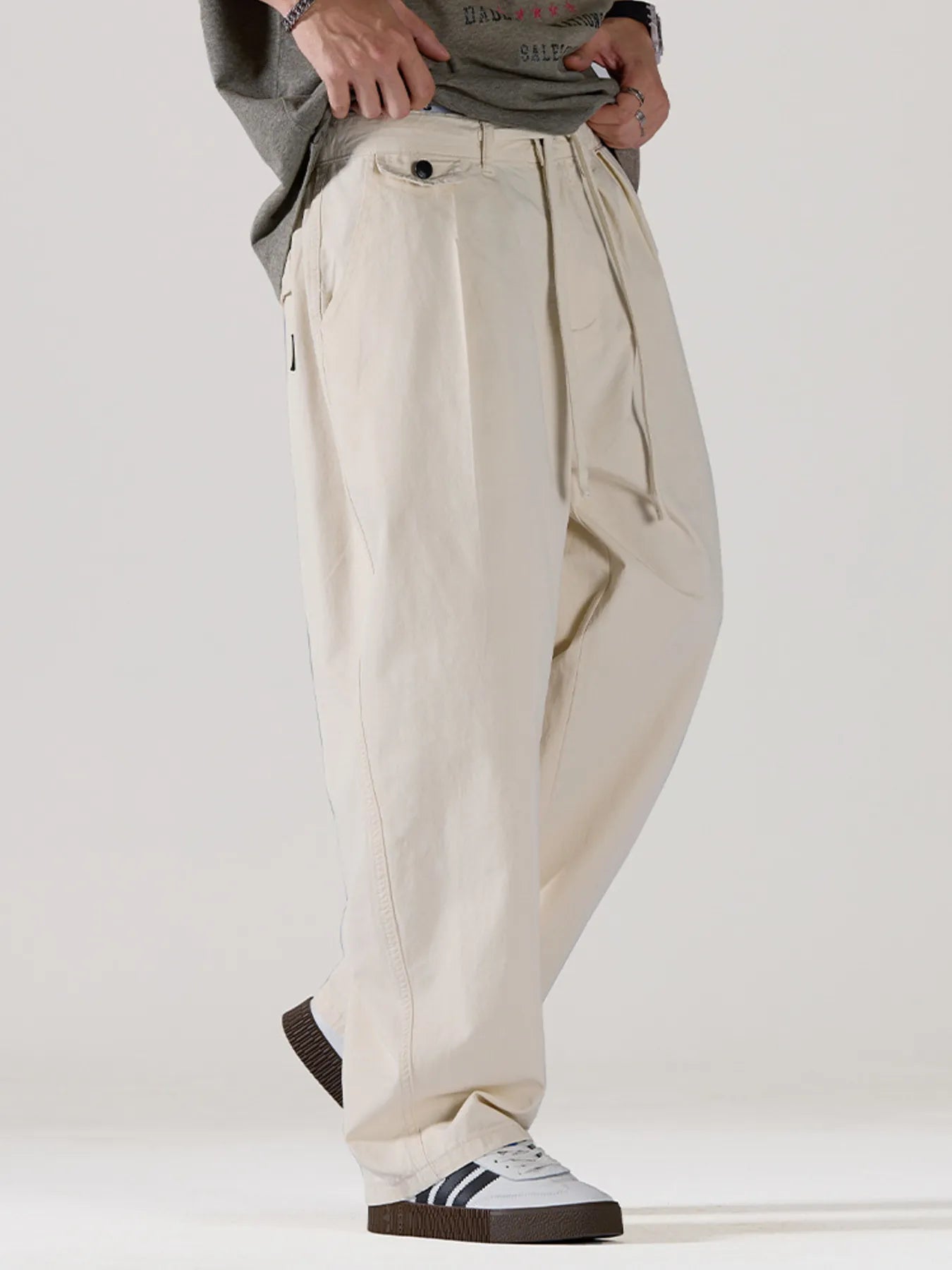 Men's Full Size Casual Loose Fit Drawstring Pants Plus Size