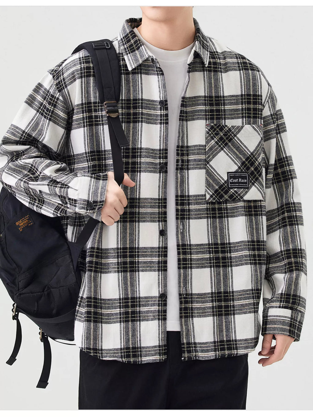 Men's Plus Size Casual Plaid Button Up Shirt