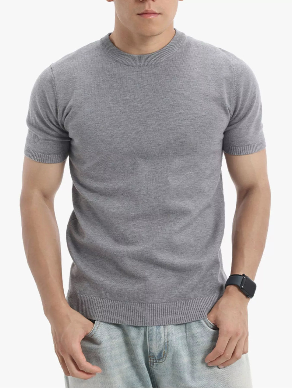 Men's Plus Size Casual Short Sleeve Knit Top