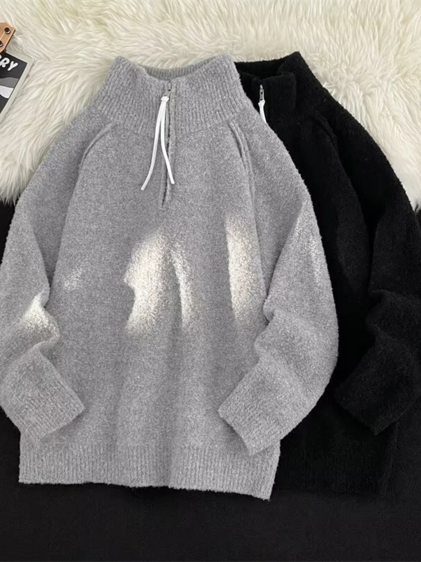 Men's Half-Zip High Neck Sweater