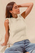 SO ME Tweed Knit Sweater Vest Top