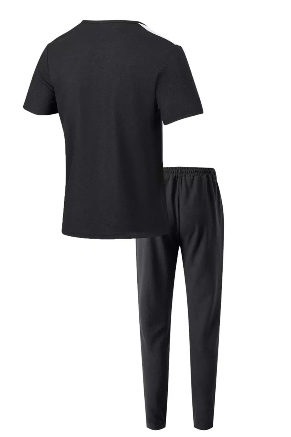Men's Full Size Lace-Up Front Top and Pants Casual Set Plus Size